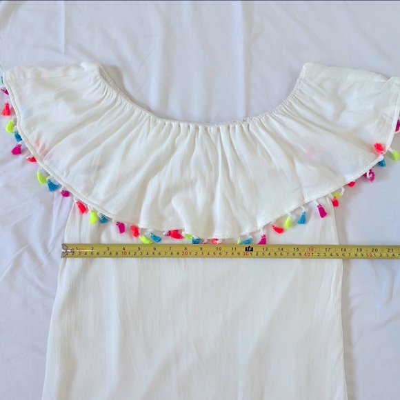 Forever 21 Mini Dress Neon Tassel Trim Size Small - Picture 5 of 10